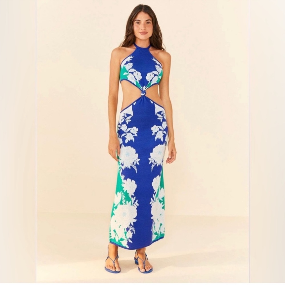 Farm Rio Women's Soft Garden Knit Midi Dress L - Picture 2 of 5